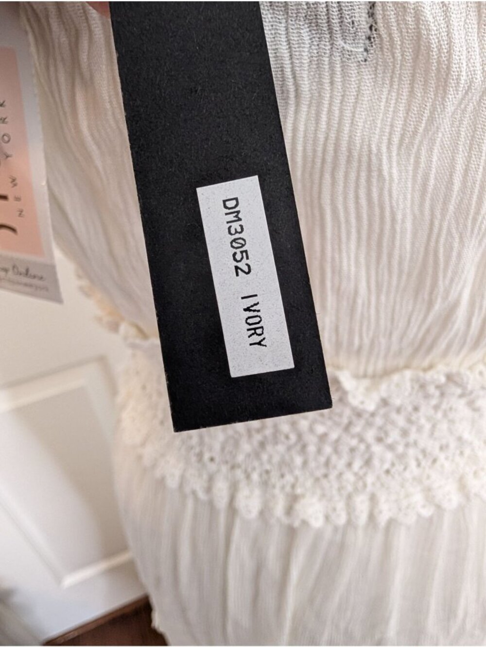 NEW Miss Avenue Cream Tiered Maxi Dress On Or Off Shoulder Size Small Boho - Picture 14 of 16